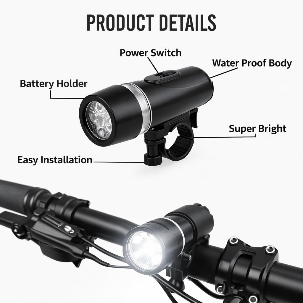 Bolt Bikes LED Light Set, Front Headlight and Rear Tail Light