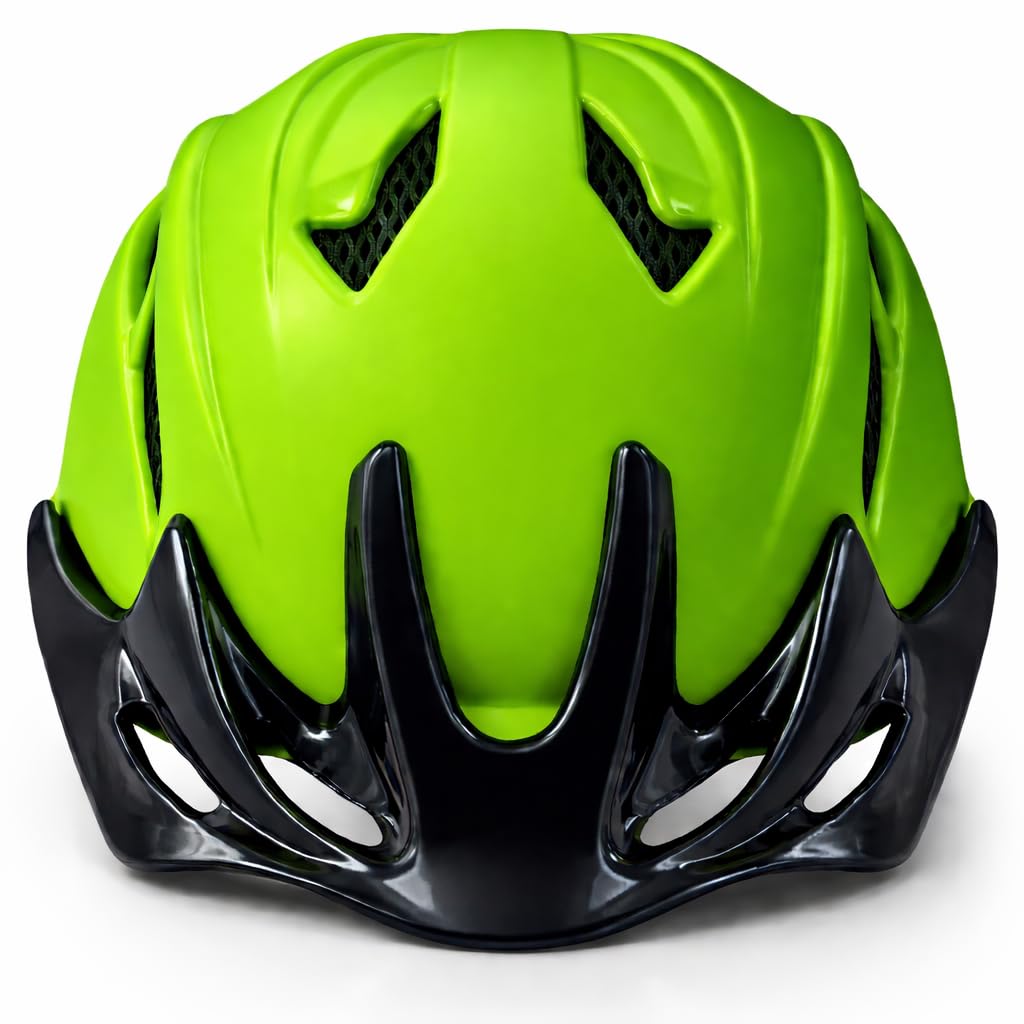 Bicycle Helmet, Neon Green With Black