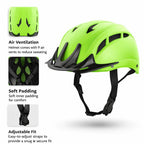 Bicycle Helmet, Neon Green With Black