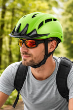 Bicycle Helmet, Neon Green With Black