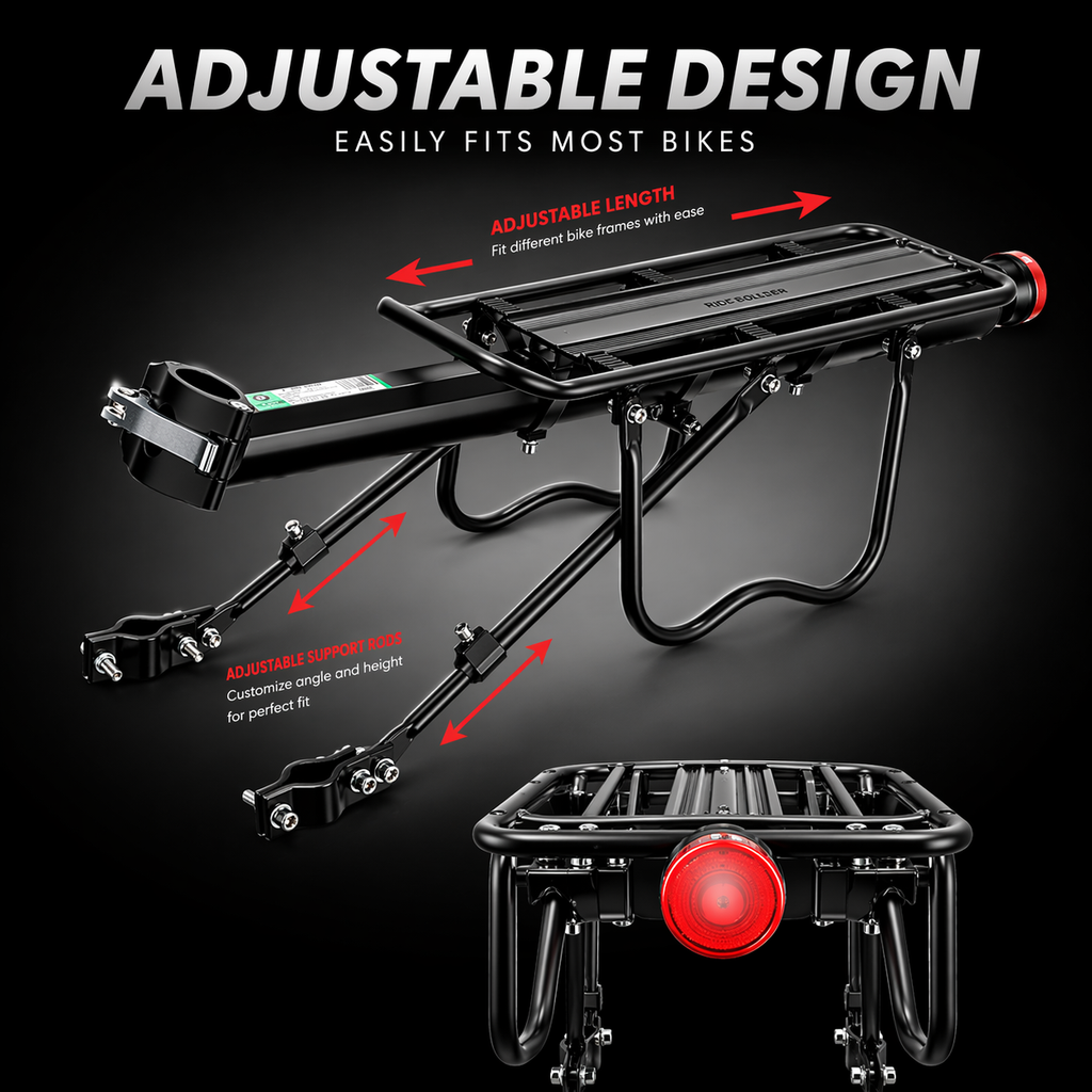 Universal Bicycle Adjustable Heavy Duty Cycle Carrier | Up to 65 kg Load | Luggage Rack