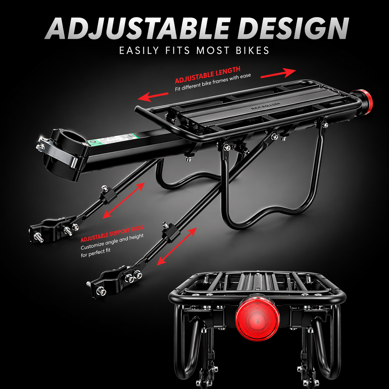 Universal Bicycle Adjustable Heavy Duty Cycle Carrier | Up to 65 kg Load | Luggage Rack