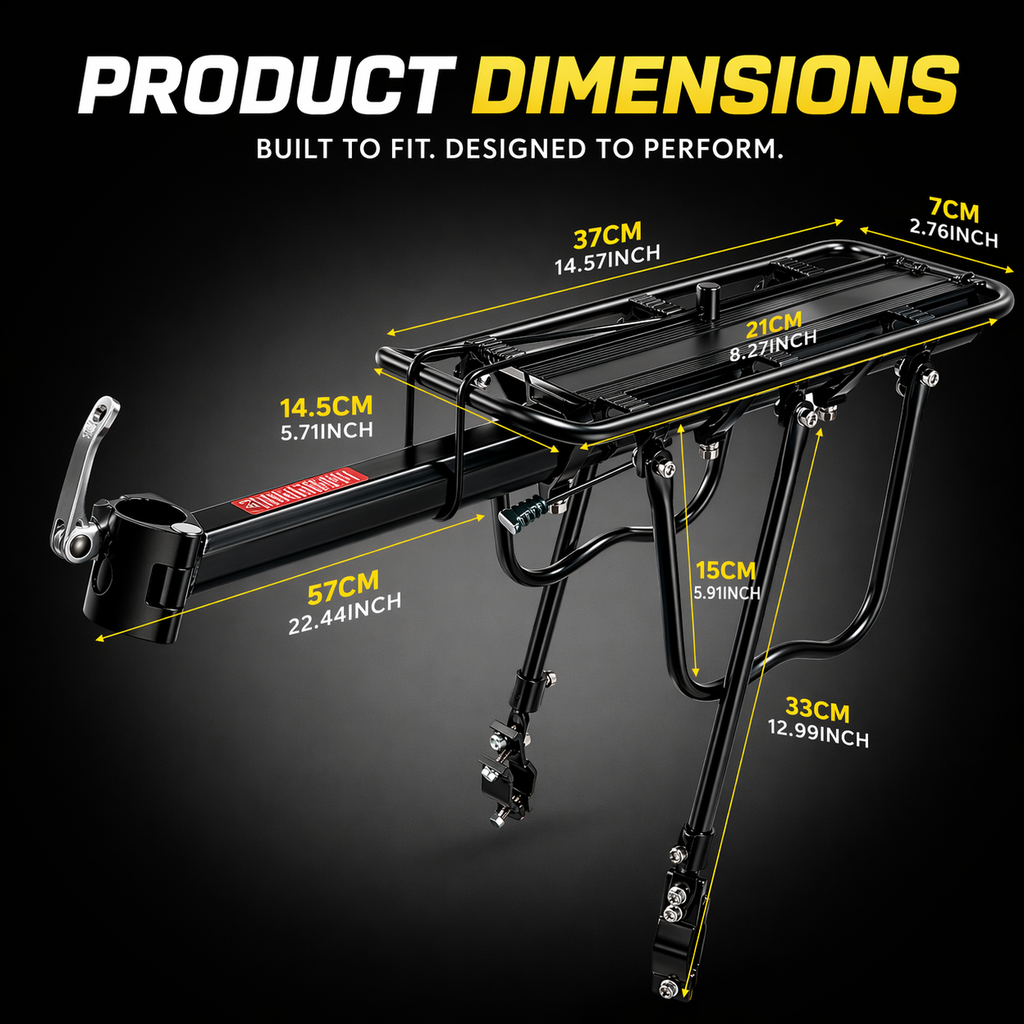 Universal Bicycle Adjustable Heavy Duty Cycle Carrier | Up to 65 kg Load | Luggage Rack
