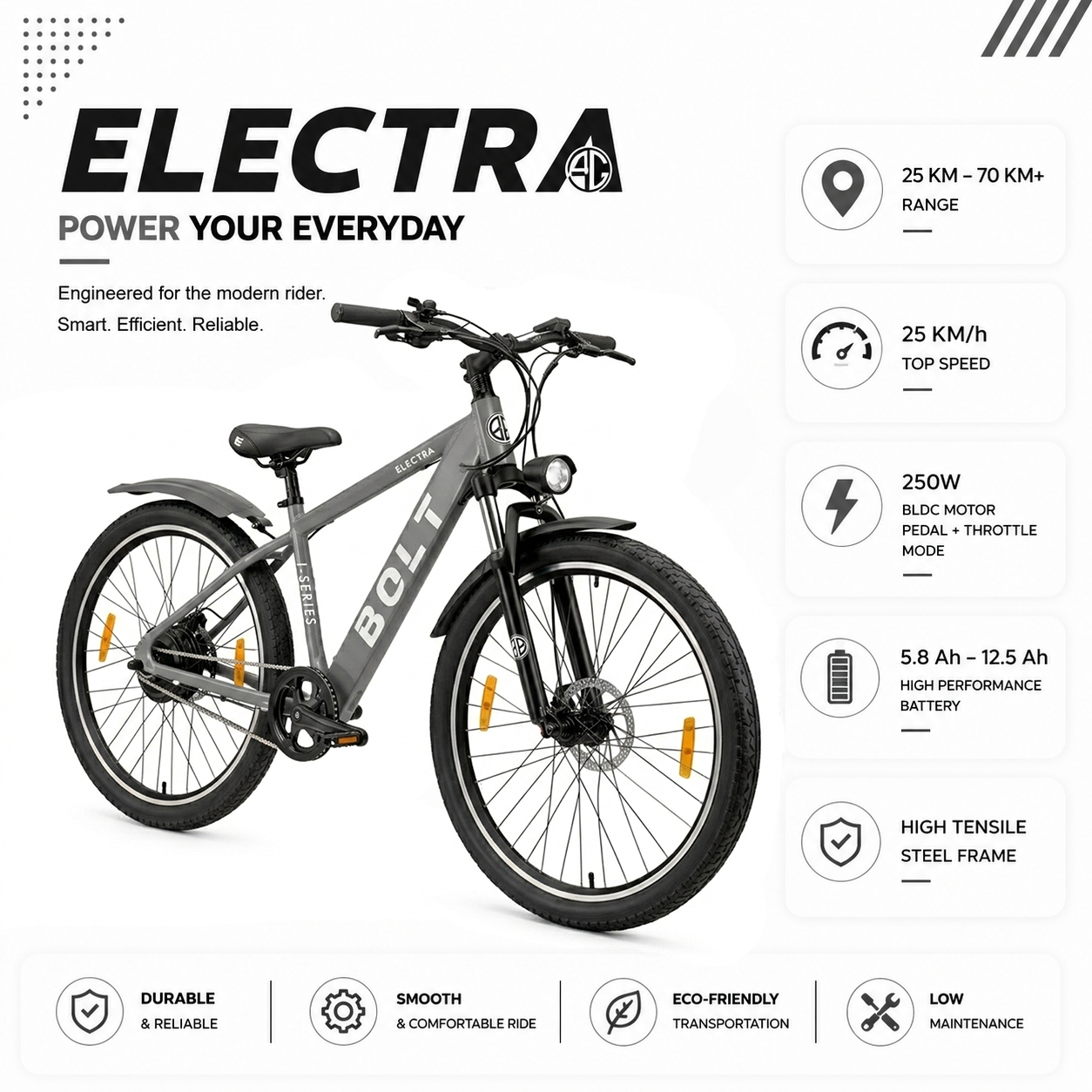Bolt Bikes Electra | I-Series | Grey