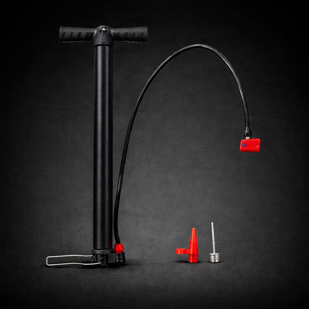 Manual Aluminium Air Pump with T-Handle, Flexible Hose with Spout