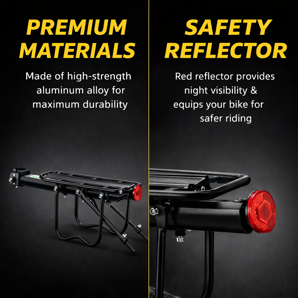 Universal Bicycle Adjustable Heavy Duty Cycle Carrier | Up to 65 kg Load | Luggage Rack