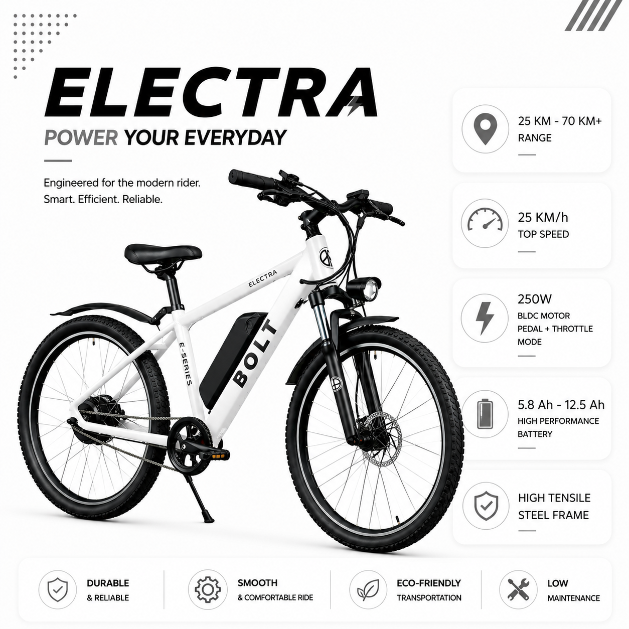Bolt Bikes Electra E-Series | White
