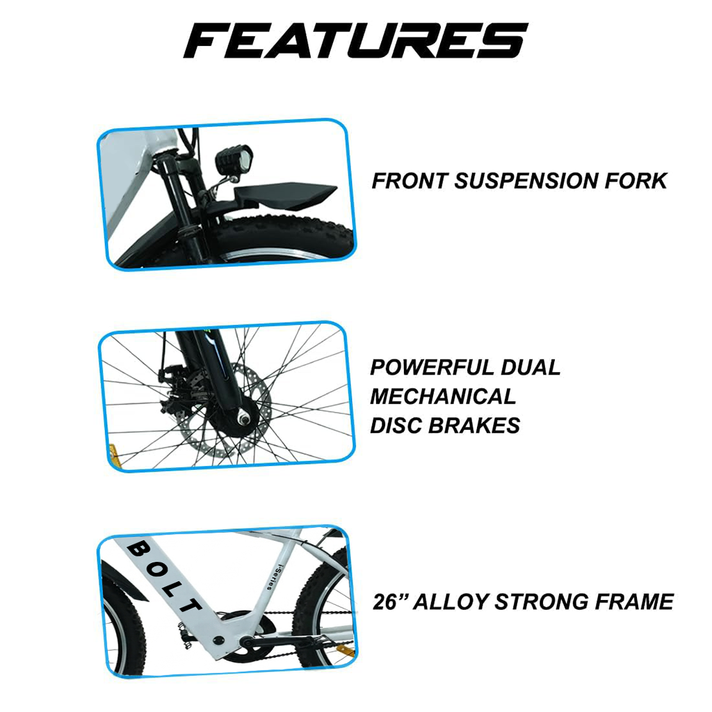 Electra 27 Inches Electric Cycle | Upto 35+ Km Range | 36V/7.8Ah in-Built Battery | 250W Motor | Front Suspension & Dual Disc Brake | LED Display & Headlight | 1 Years Warranty